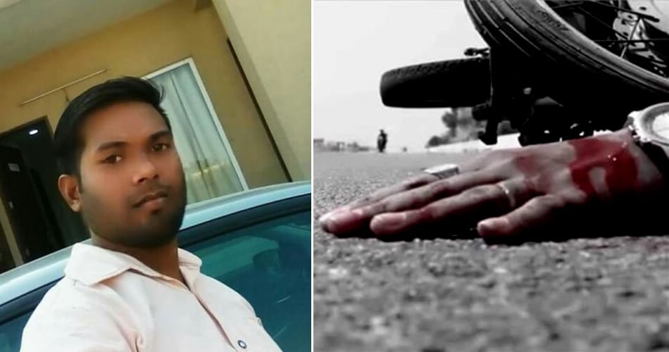 4 riders on single bike without helmate, in accident 1 death