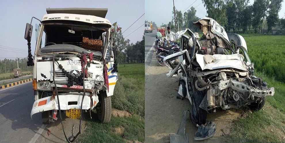 Guru Purnima : Dumpers crushed car riders going on pilgrimage, Death of five