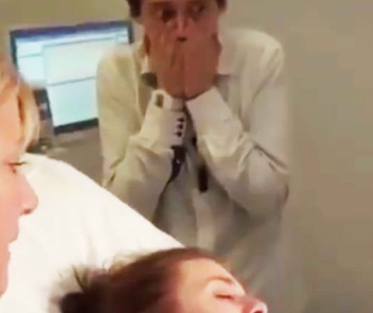 Man making funny faces during delivery of his child and the video is going super viral