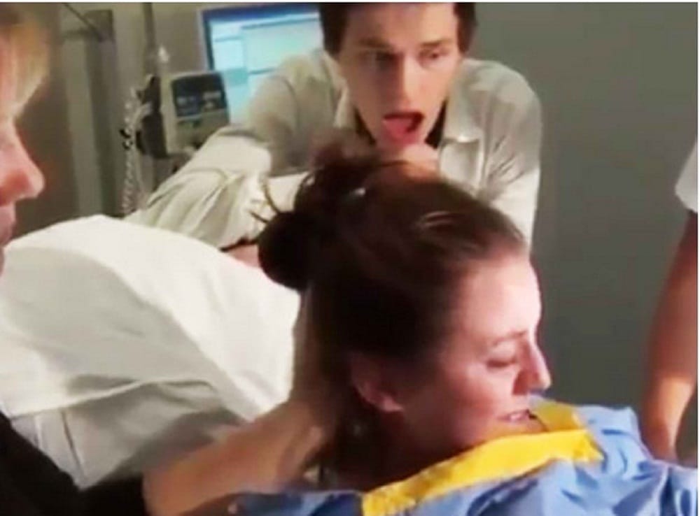 Man making funny faces during delivery of his child and the video is going super viral