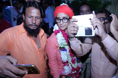 Bollywood actress Manisha Koirala reached Haridwar 