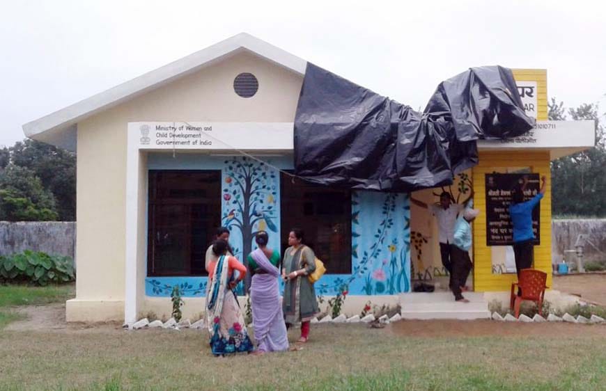 Poor construction in open nandghar in the first rain