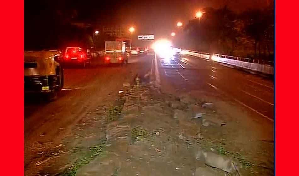 An uncontrolled dumper truck rams into four cars on AIIMS flyover six people injured