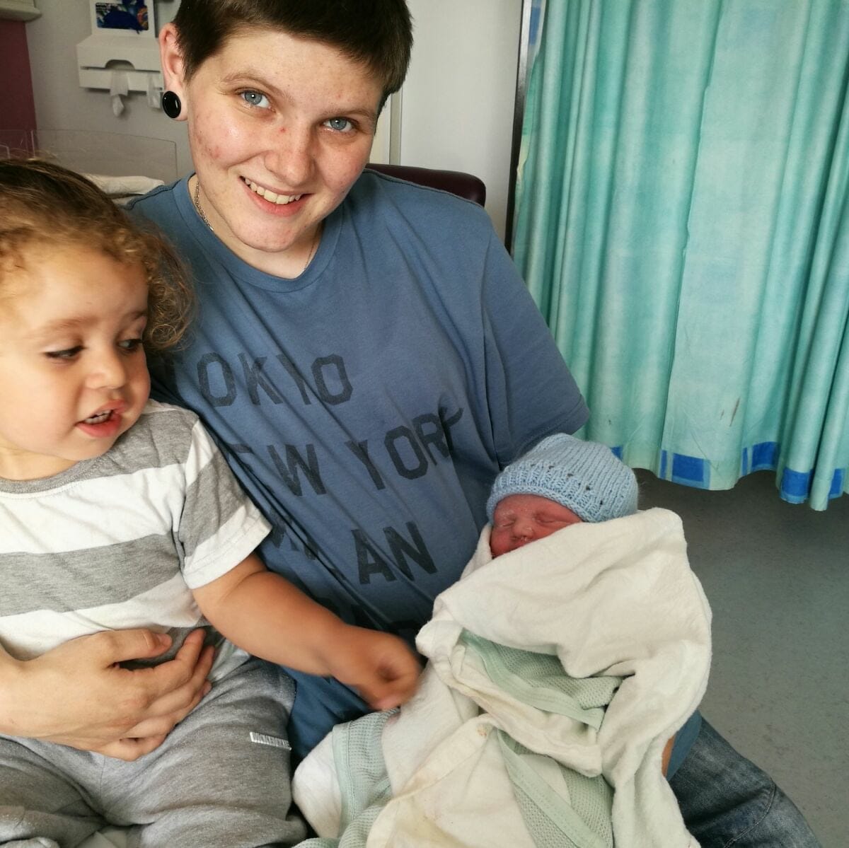   A 21 year old man has become the first in Britain to give birth baby girl