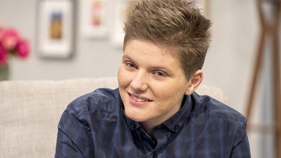   A 21 year old man has become the first in Britain to give birth baby girl