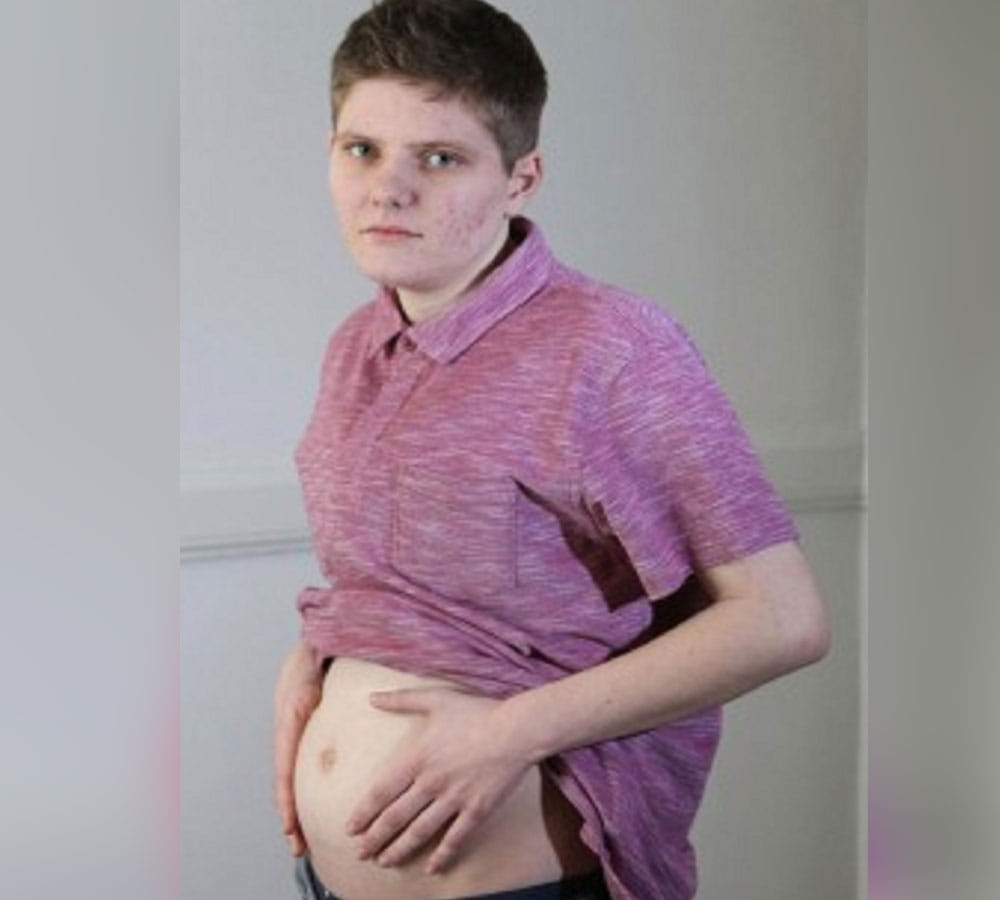   A 21 year old man has become the first in Britain to give birth baby girl