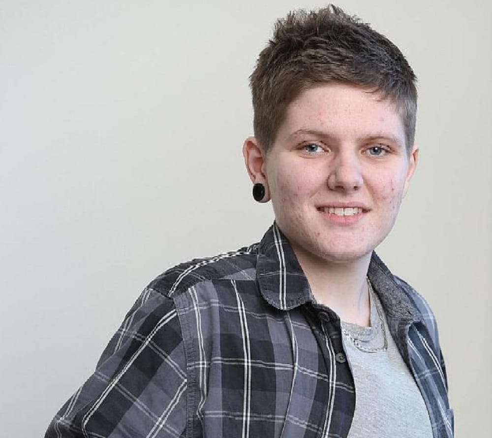   A 21 year old man has become the first in Britain to give birth baby girl