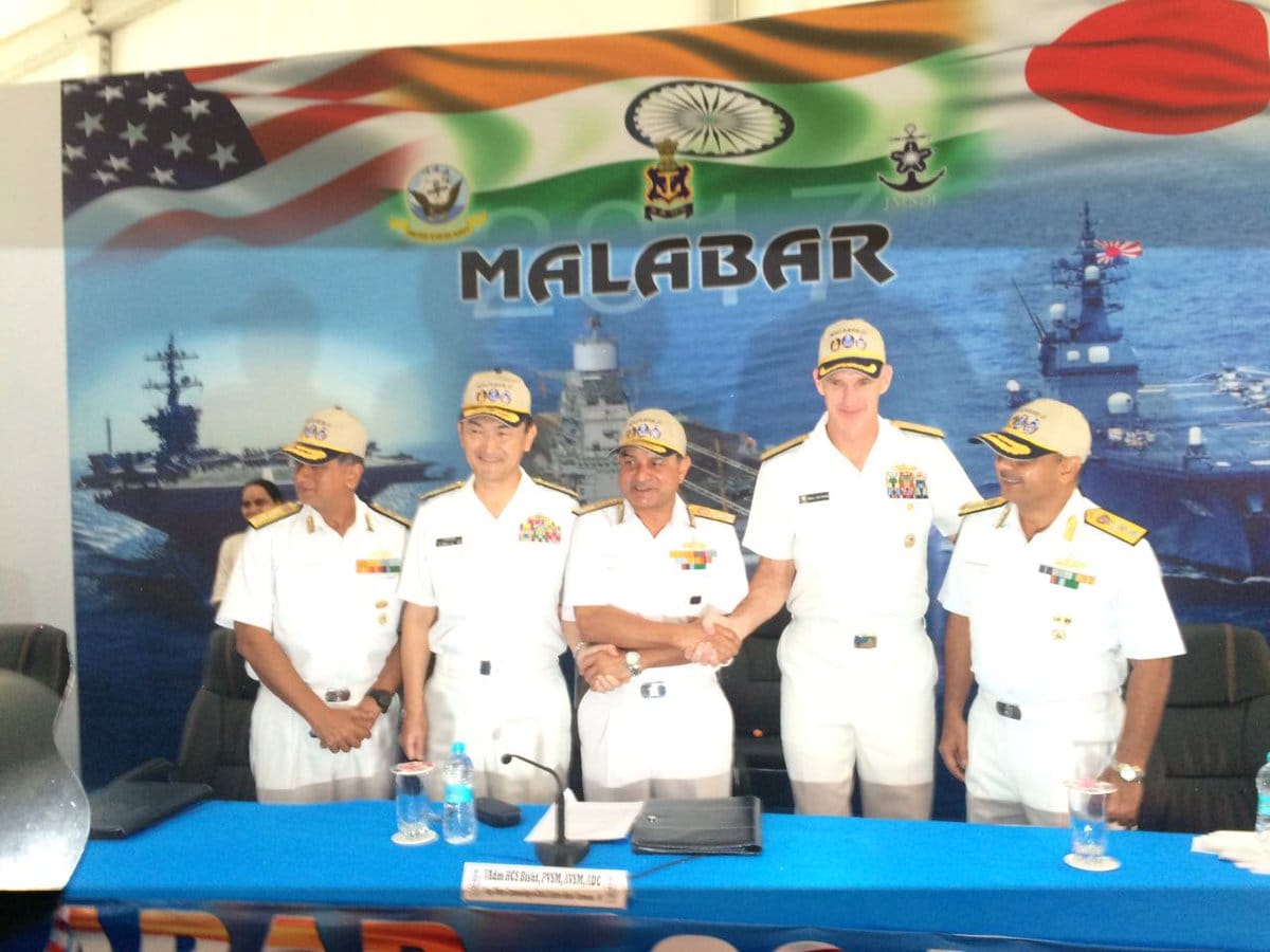 India kicked off Malabar 2017 exercise with america and Japan