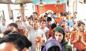devotees in shiv temple