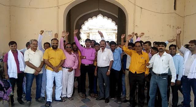 protest of stamp venders in alwar