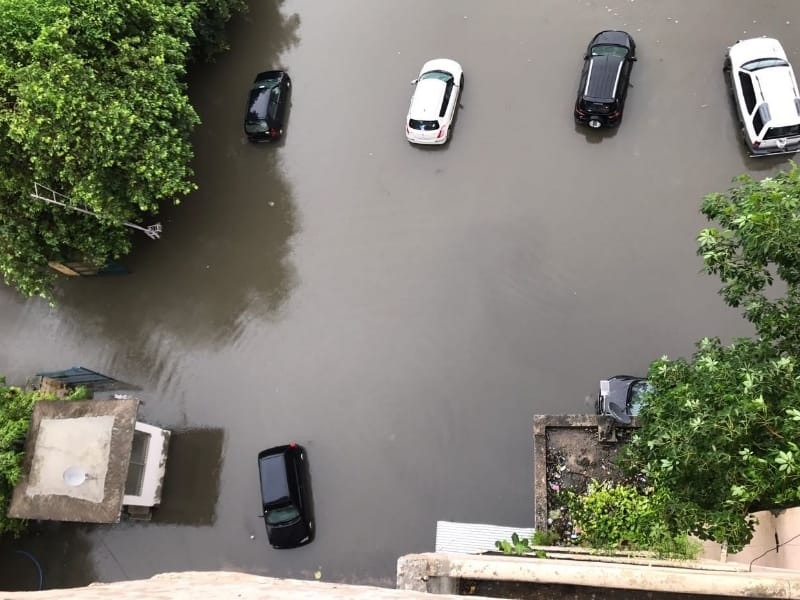 Rain created waterlog in Lucknow.