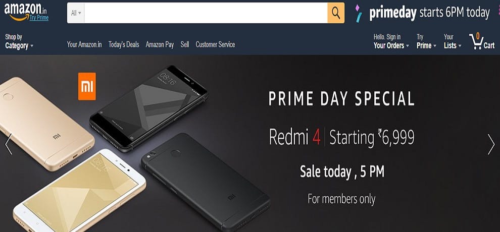 Xiaomi Redmi 4 goes to sale on Amazon India Today for amazon prime users