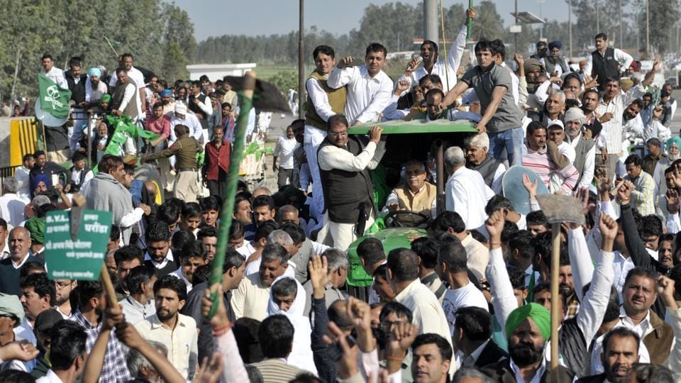 inld agitation for syl, highalert with police security on punjab haryana border