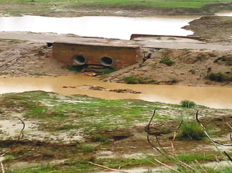 Cracks in rural areas bridge