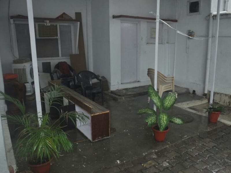 Waterlog in minister swami prasad maurya bungalow in Lucknow.