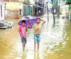 Three substations stopped due to rain.