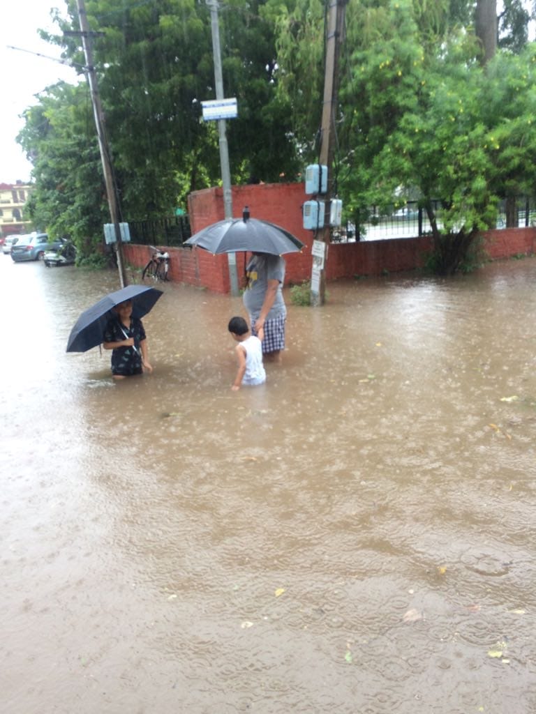 first rain in monsoon, zirakpur news