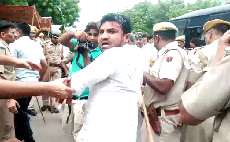 Congress workers protest in jodhpur