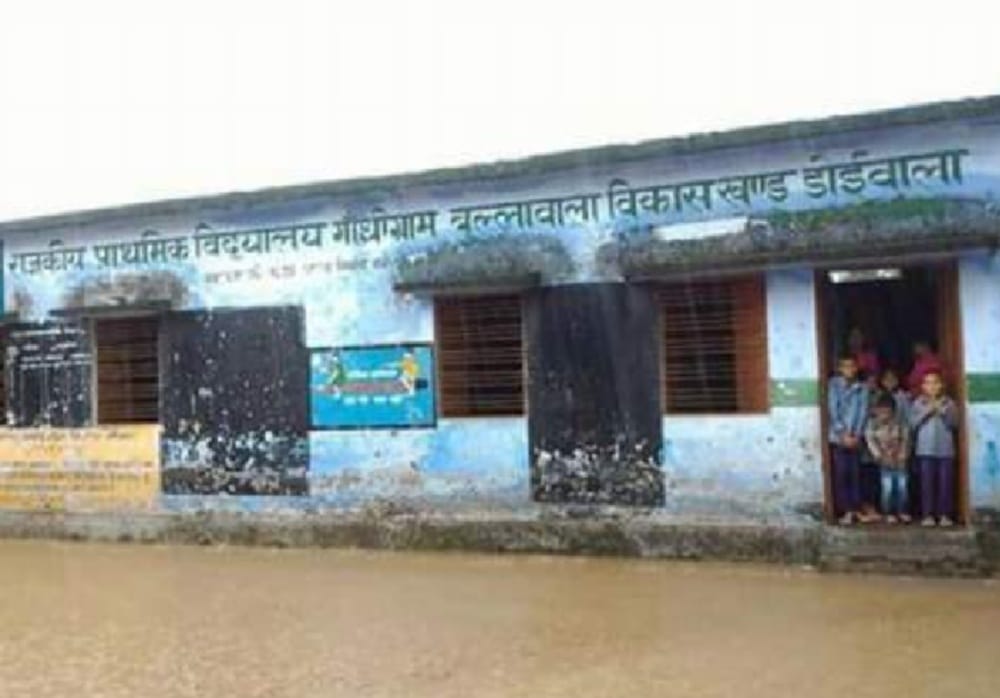 after heavy rain and water logging students and techers life in danger