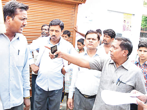 Commotion of the complainant's raising tin sheds and mill