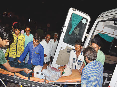 Injured train hits protesters, many injured