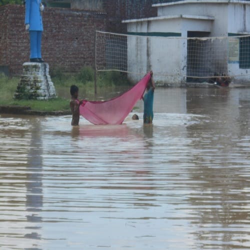 Rain havoc ... here students go to school by boat, view Photos