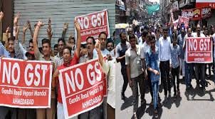 Demonstration of garment dealers against GST in Surat
