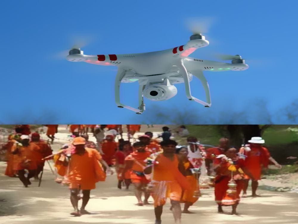 Monitoring with drone on Kanwar yatra 2017 in haridwar