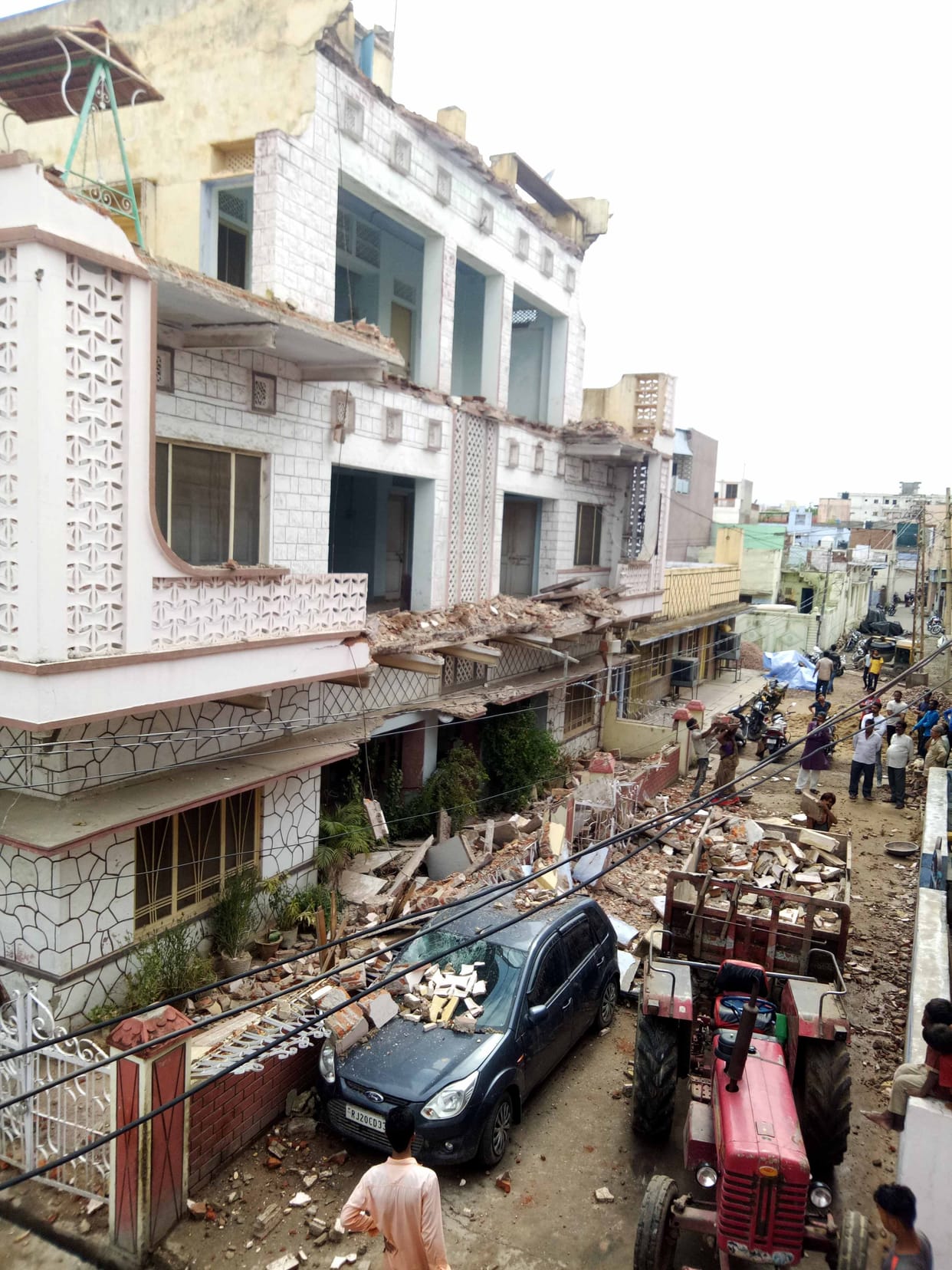 Three-storey house collapsed
