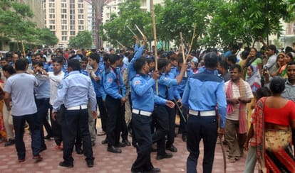  13 arrested in noida mahagun society rampage