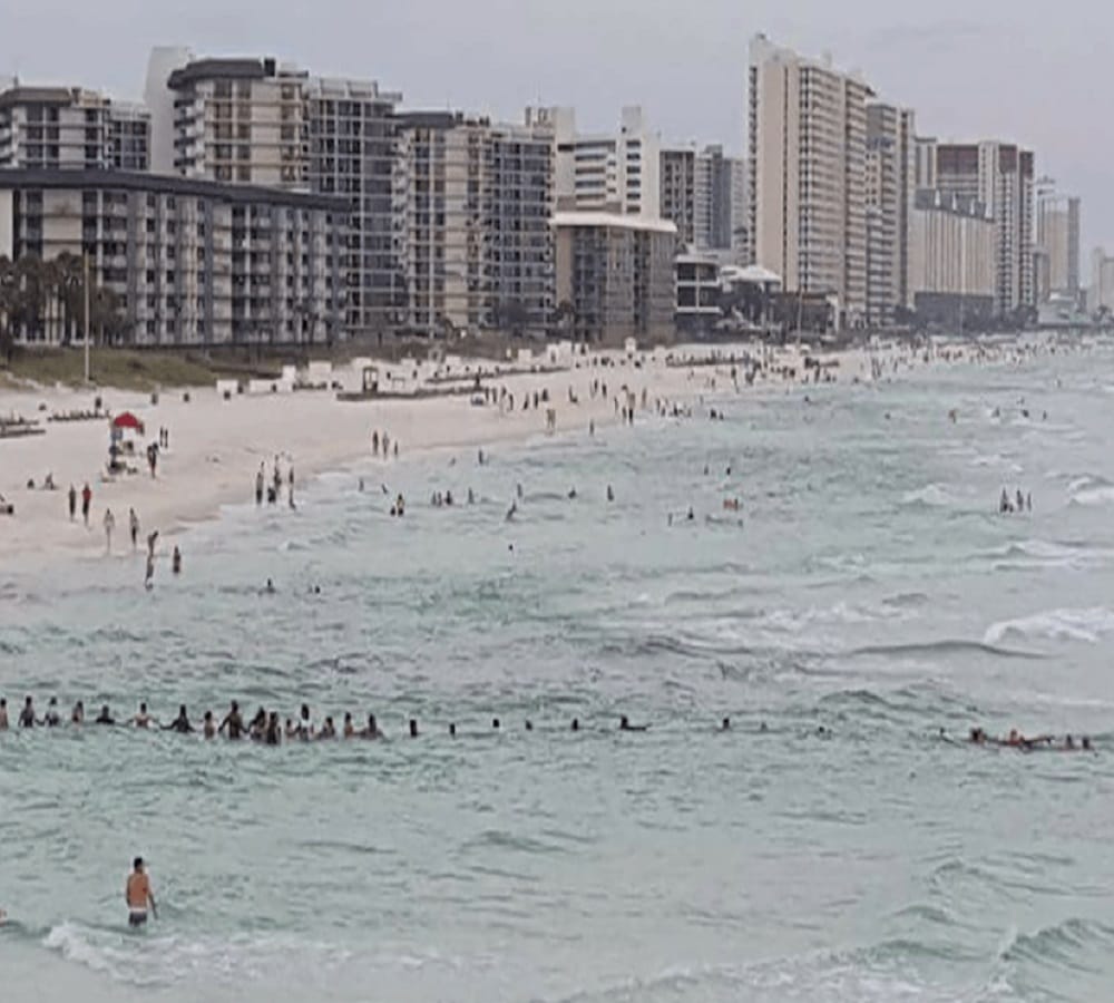 Strangers saved life of drown family by human chain at Panama city beach 