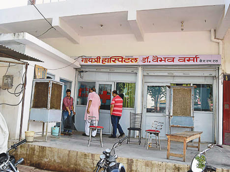 The ruckus of the family on the death of the patient, breaking the glass