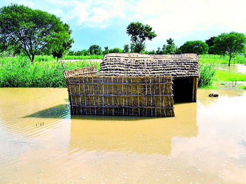 Flood water in four villages