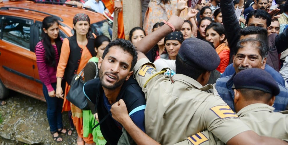 Kotkhai gangrape and murder case Rape Accused Beaten Up With Shoes by woman