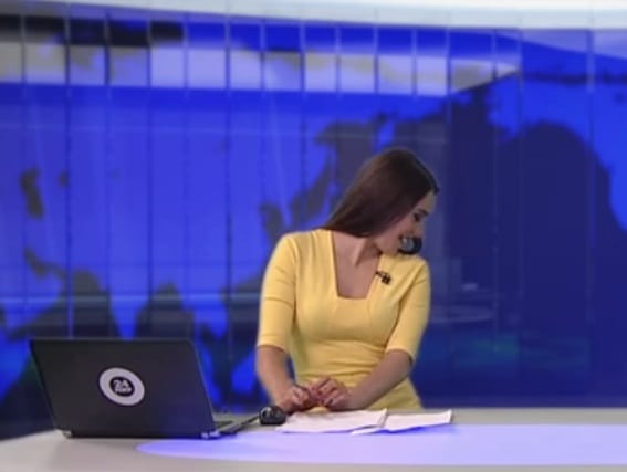 News anchor was doing live bulletin while this   animal interrupted her