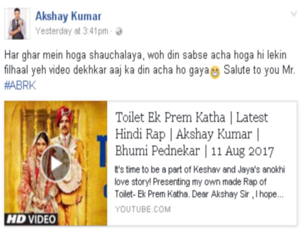 Akshay Kumar liked Toilet Rap of uttarakhand boy 