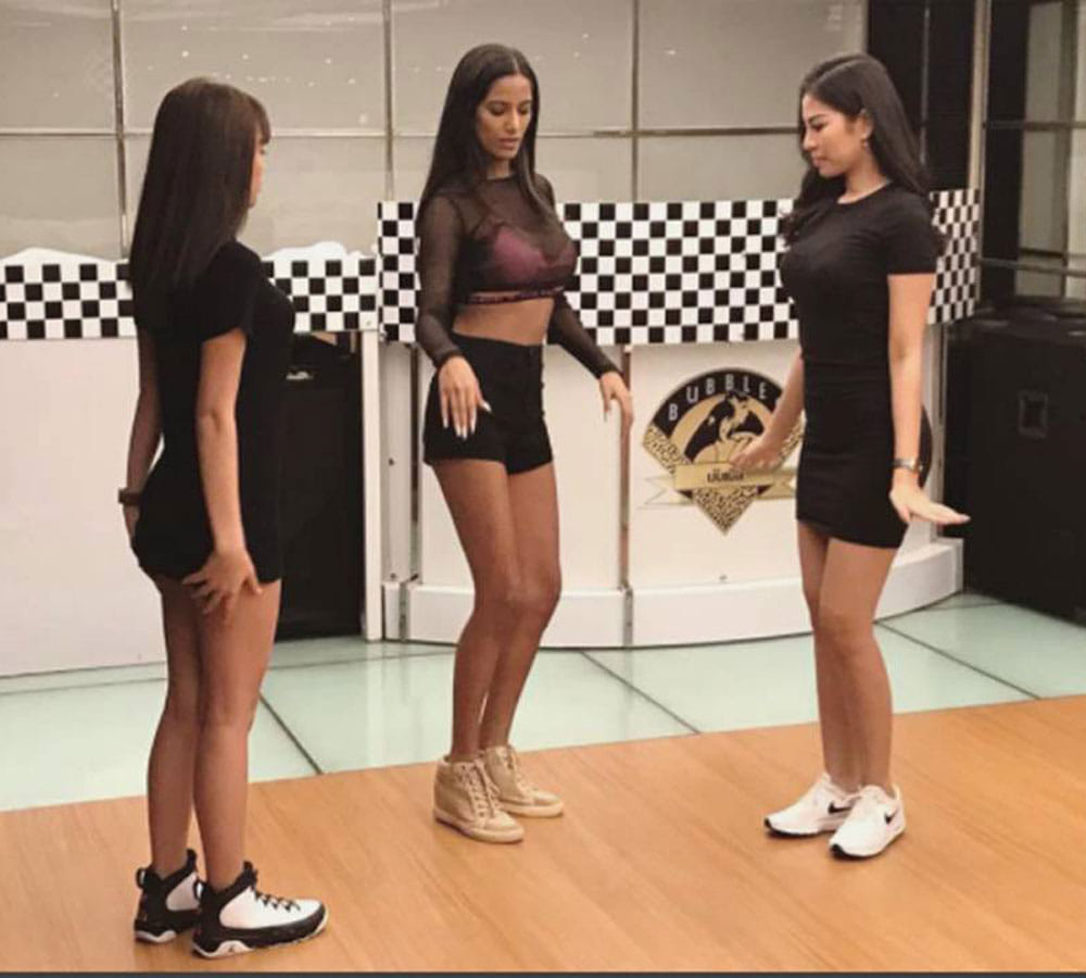 Poonam Pandey teaches sexy Bollywood moves to Indonesian models in Bangkok