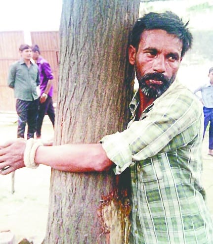 Animal thief beating and handed over to police
