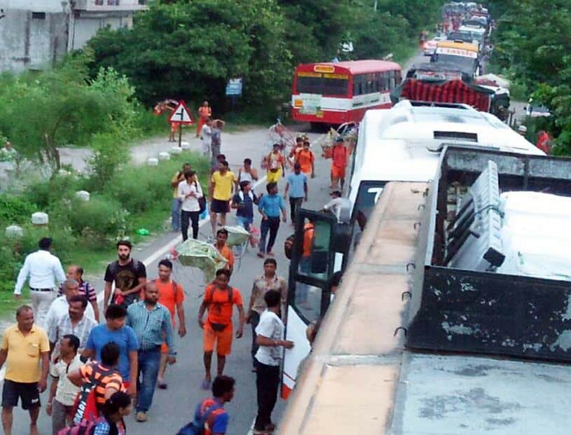 photos of highway jam for women death during kanwar yatra 2017