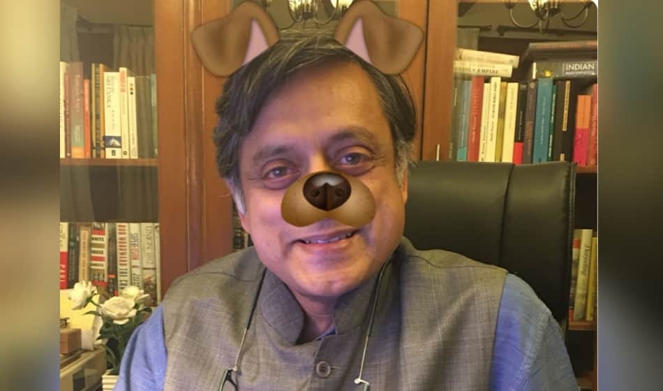 Shashi Tharoor Uploads A Photo With Snapchat Dog Filter after Modi Meme Controversy