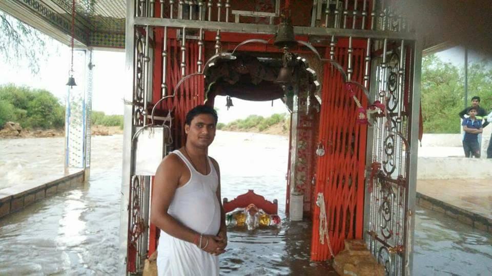 rain in ganesh temple in jaisalamer