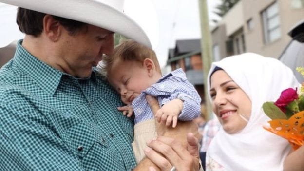 To thank the Prime Minister, the Syrian couple put their name on their son's name