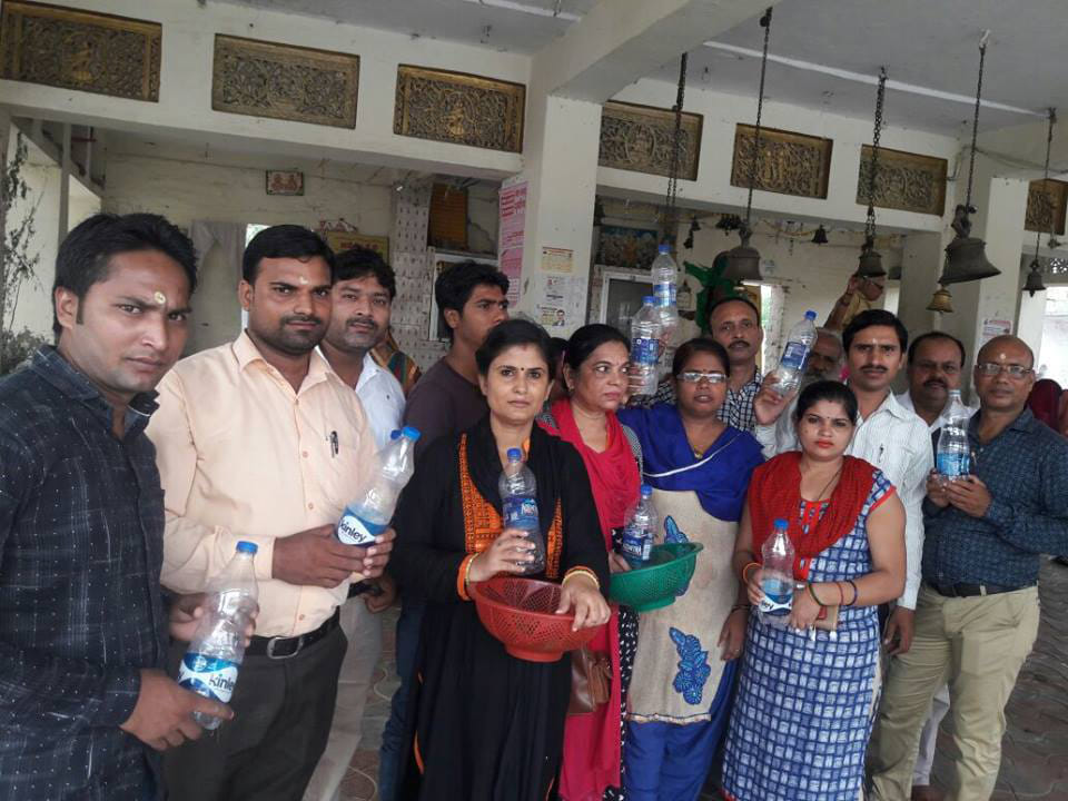 Worship of Shiva with mineral water
