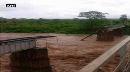 Due to heavy rainfall water washed away railway bridge in Odisha, Raigad 