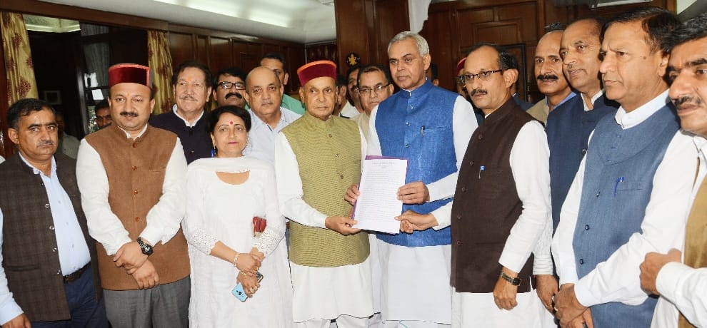 Himachal BJP mla meets governor acharya devvrat