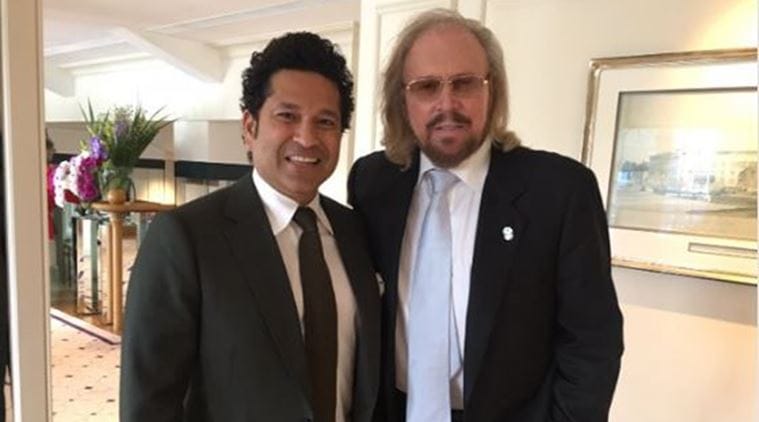 sachin tendulkar shares photo of his favourite singer barry gibb on twitter 