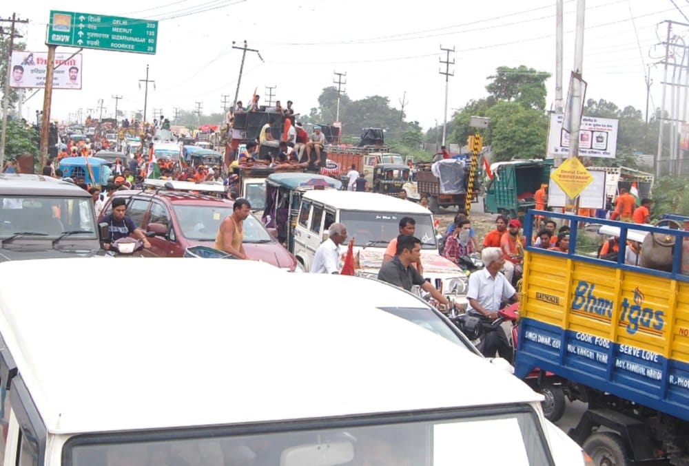 highway block due to kanwar yatra and traffic jam