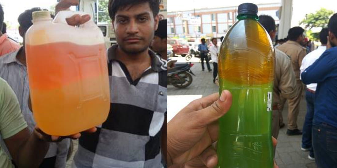 Adulterated petrol sold by a petrol pump of kanpur