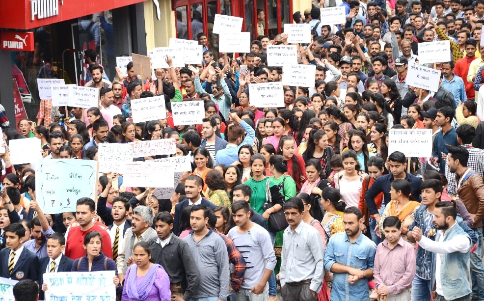  Shimla Nagrik Sabha Protest on kotkhai Gangrape and Murder case.
