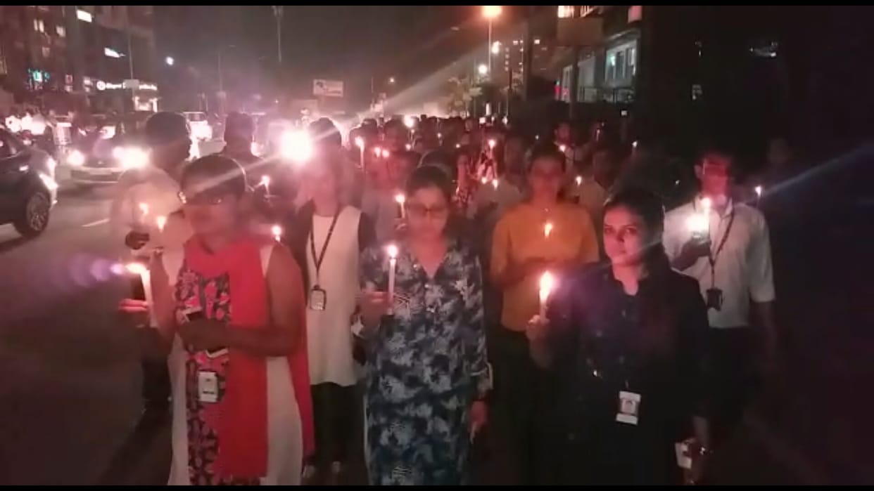  TCS employees candle march in Lucknow.